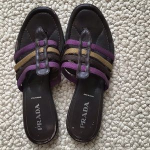 PRADA Sandals. Flat. Size 7.5